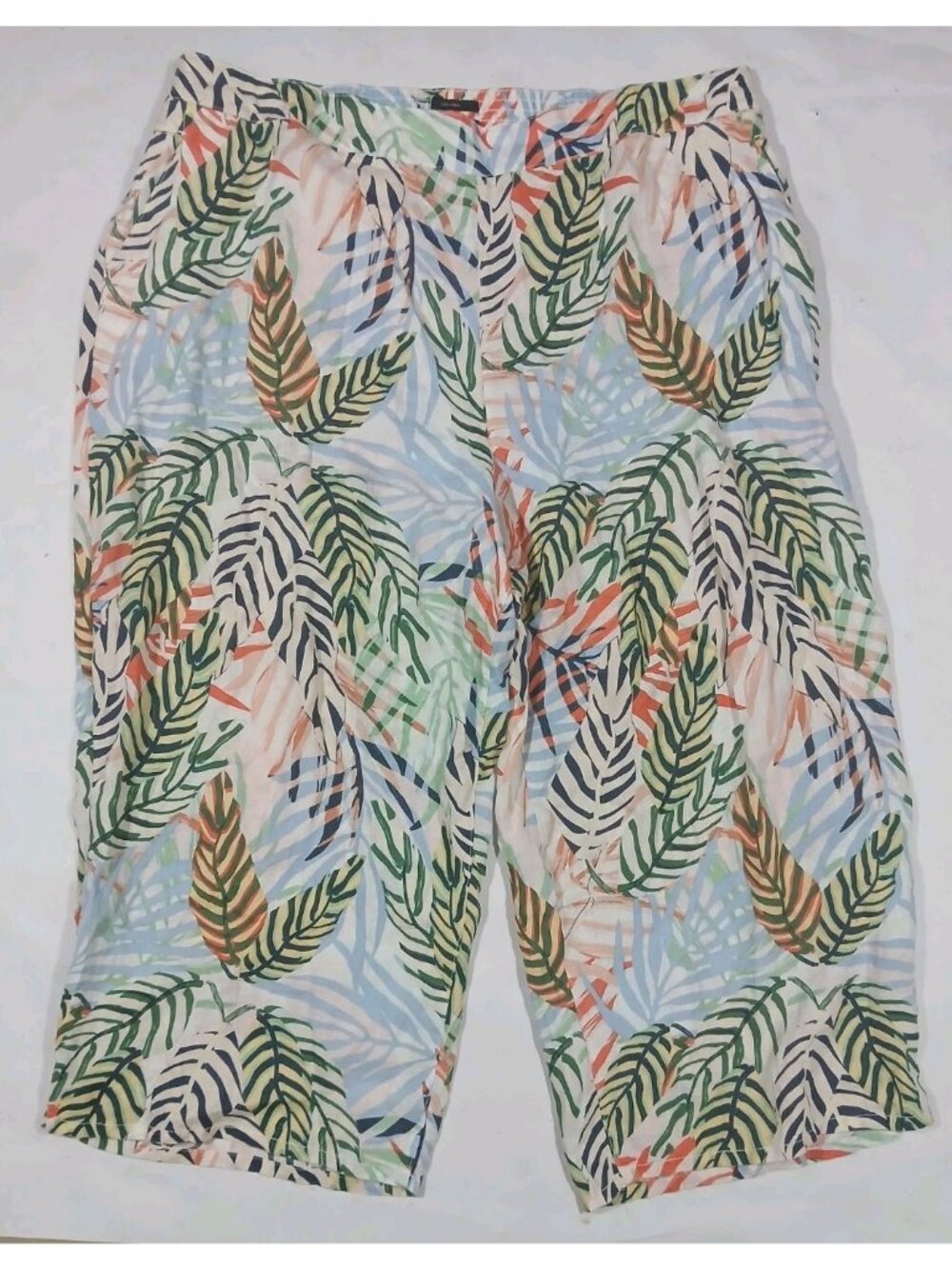 Tahari 100% Linen‎ Wide Leg Pull On Pants